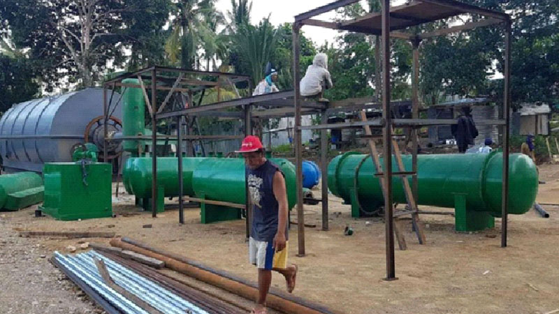 10T/D waste tyre to oil pyrolysis plant successful installed in Philippines