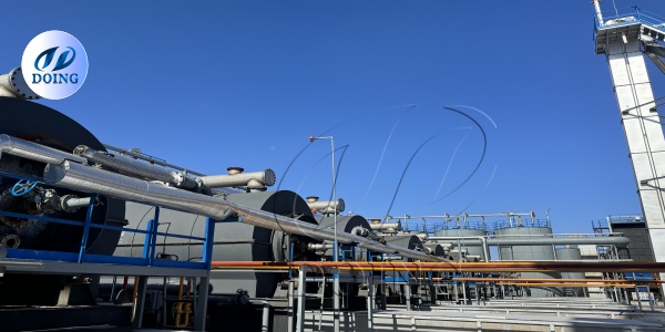 8 sets of oil sludge recycling pyrolysis plant running video in China