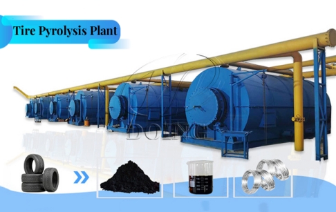 Waste tyre recycling to fuel oil pyrolysis plant