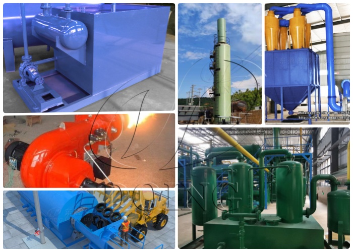 The system of waste tire pyrolysis machine